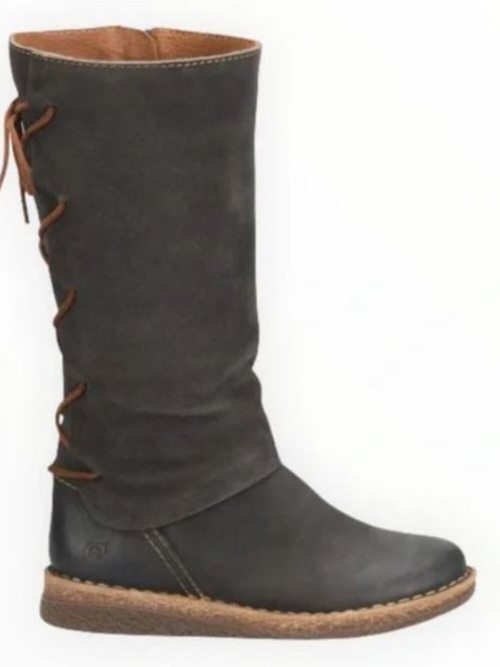 BORN~Brown Suede Leather Renfaire Lace Back Boots~Size 9